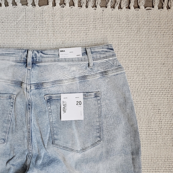 Vervet High Rise Light Wash Slim Straight Ankle Jeans Stretch Erika 20W NEW - Picture 11 of 14